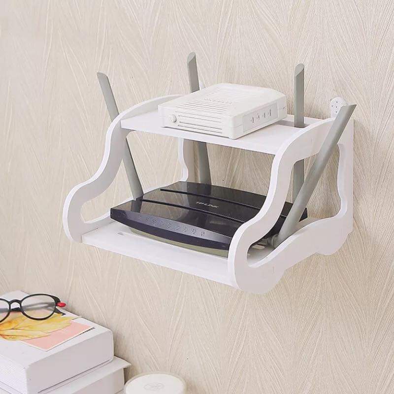 Double Layer Wall Mounted Lounge Living Room Floating Shelve Stand - waseeh.com