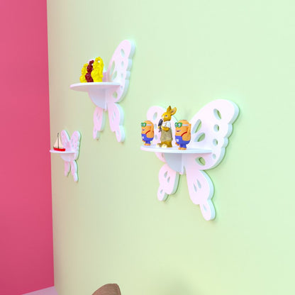 Crater Butterfly Kids Bedroom Floating Shelve Decor - waseeh.com
