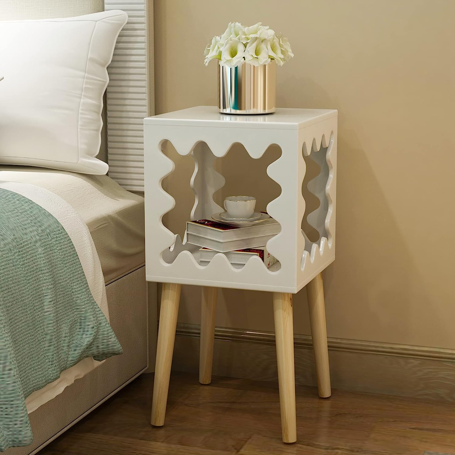 Artistic Square Bookcase Nightstand Side End Table - waseeh.com