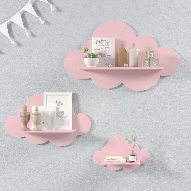 Nordic Cloud Lounge Living Bedroom Book Floating Shelve (Set of 3) - waseeh.com
